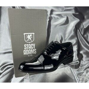Stacy Adams Mens 9 Wide Gala Tuxedo Shoes Black Patent Leather 24998-004 Wedding